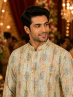 Elegant Floral Print Ethnic Kurta for Men