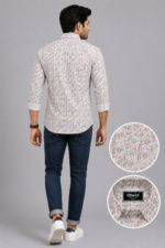 Olwin Men's Geometric Pattern Printed Slim Fit Casual Shirt - Image 4