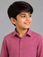 Boys' Berry Textured Casual Button-Down Shirt - Image 2