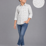 Boys' Abstract Geometric Print Casual Full Sleeve Shirt