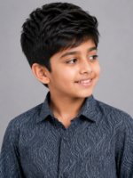 Boys' Textured Wave Pattern Casual Button-Down Shirt - Image 3