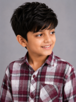 Boy's Burgundy & White Plaid Casual Shirt - Image 3