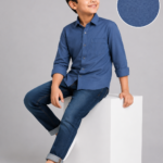 Boys' Premium Textured Cotton Button-Down Shirt