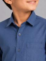 Boys' Premium Textured Cotton Button-Down Shirt - Image 2
