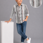 Boy's Modern Textured Stripe Casual Shirt