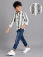 Boys' Trendy Abstract Stripe Full-Sleeve Casual Shirt - Image 4