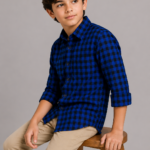 Boys' Cobalt Blue & Black Buffalo Check Button-Up Shirt