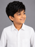 Boys' White Textured Weave Casual Full-Sleeve Shirt - Image 2