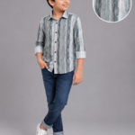 Boys' Modern Abstract Striped Casual Shirt