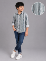 Boys' Modern Abstract Striped Casual Shirt