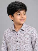 Boys' Elegant Floral Print Casual Shirt - Image 3