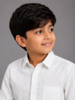 Boys' Premium White Textured Button-Down Shirt - Image 2