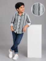 Boys' Modern Abstract Striped Casual Shirt - Image 2