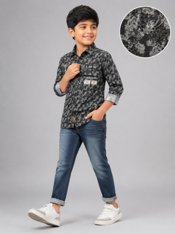 Boys' Premium Patterned Graphic Casual Shirt - Image 4