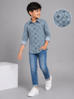 Boys' Geometric Print Cotton Shirt - Image 2