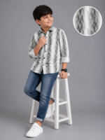 Boys' Trendy Abstract Stripe Full-Sleeve Casual Shirt - Image 2