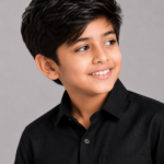 Boys' Timeless Black Collared Button-Down Shirt