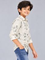 Boys' Artistic Meadow Print Long Sleeve Casual Shirt - Image 3