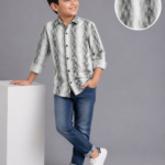 Boys' Trendy Abstract Stripe Full-Sleeve Casual Shirt