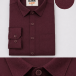 Olwin Kidz Boys' Maroon Textured Long-Sleeve Shirt