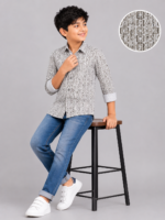 Boys' Modern Geometric Print Button-Down Shirt - Image 4