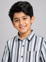 Boys' Multi-Stripe Smart Casual Button-Down Shirt | Grey & White