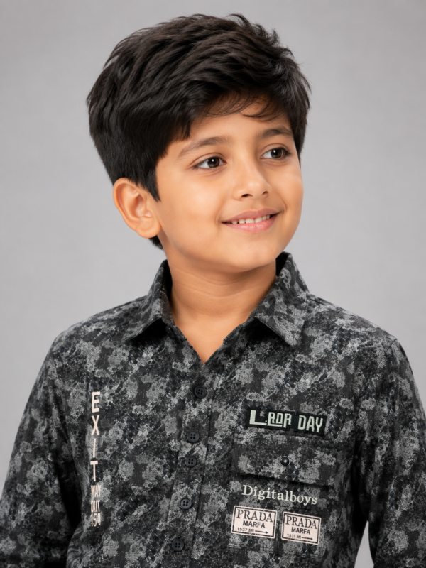 Boys' Premium Patterned Graphic Casual Shirt - Image 2