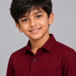 Crimson Elegance: Boys' Textured Maroon Party & Festive Shirt