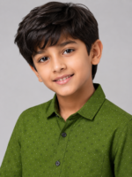 Boys' Juniper Green Patterned Full Sleeve Casual Shirt - Image 2