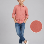 Boys' Textured Salmon Long Sleeve Button-Down Shirt