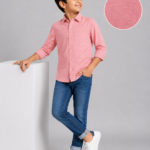 Boys Dusty Pink Textured Button-Down Shirt