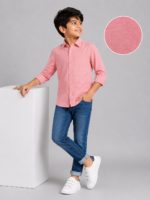 Boys Dusty Pink Textured Button-Down Shirt