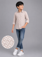 Boys' Modern Geometric Print Casual Shirt