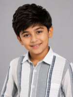 Boys' Multi-Stripe Textured Casual Shirt - Grey & White - Image 2
