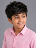 Boys' Charming Pink Textured Casual Long Sleeve Shirt - Image 2