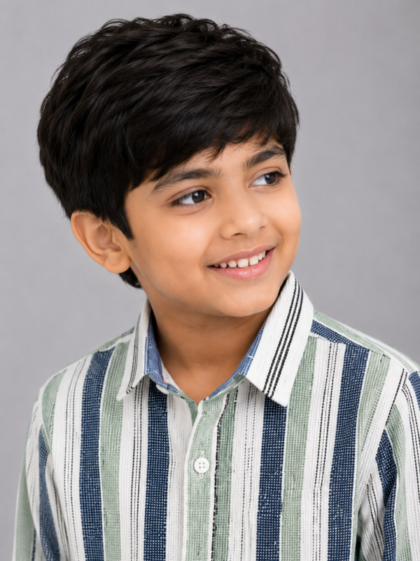 Boys' Riviera Stripe Casual Button-Down Shirt - Image 4