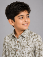 Boys' Modern Abstract Print Casual Button-Down Shirt - Image 3