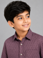 Boys' Plum Textured Full Sleeve Casual Shirt - Stylish & Comfortable - Image 3