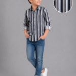 Boys' Stylish Multi-Stripe Long Sleeve Casual Shirt