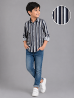 Boys' Stylish Multi-Stripe Long Sleeve Casual Shirt