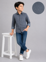 Boys' Urban Chic Textured Full Sleeve Shirt