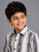 Boys' Stylish Grey & White Textured Stripe Full-Sleeve Shirt - Image 3