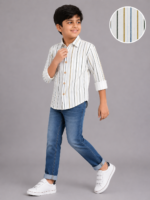 Boys' Smart Casual Multi-Stripe Long Sleeve Cotton Shirt - Image 2