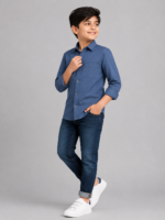 Boys' Premium Textured Cotton Button-Down Shirt - Image 4