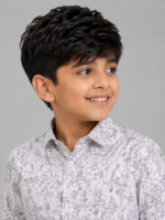 Boys' Trendy Abstract Floral Print Full Sleeve Casual Shirt - Image 2