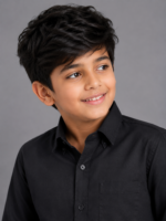 Boys' Classic Black Button-Down Long Sleeve Shirt - Image 3