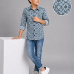 Boys' Geometric Print Cotton Shirt
