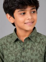 Boys' Green Abstract Print Casual Full-Sleeve Shirt - Image 2