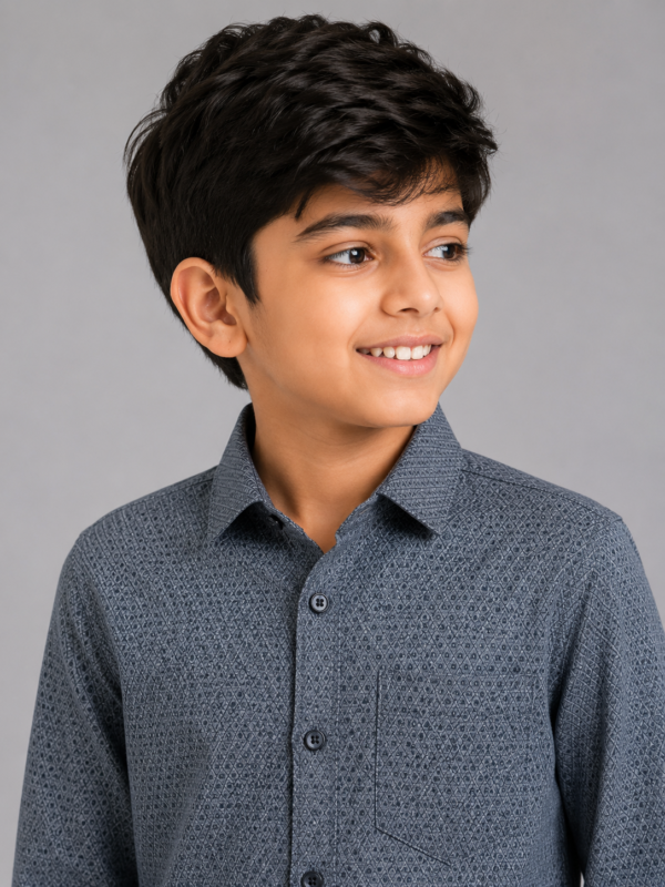Boys' Urban Chic Textured Full Sleeve Shirt - Image 2