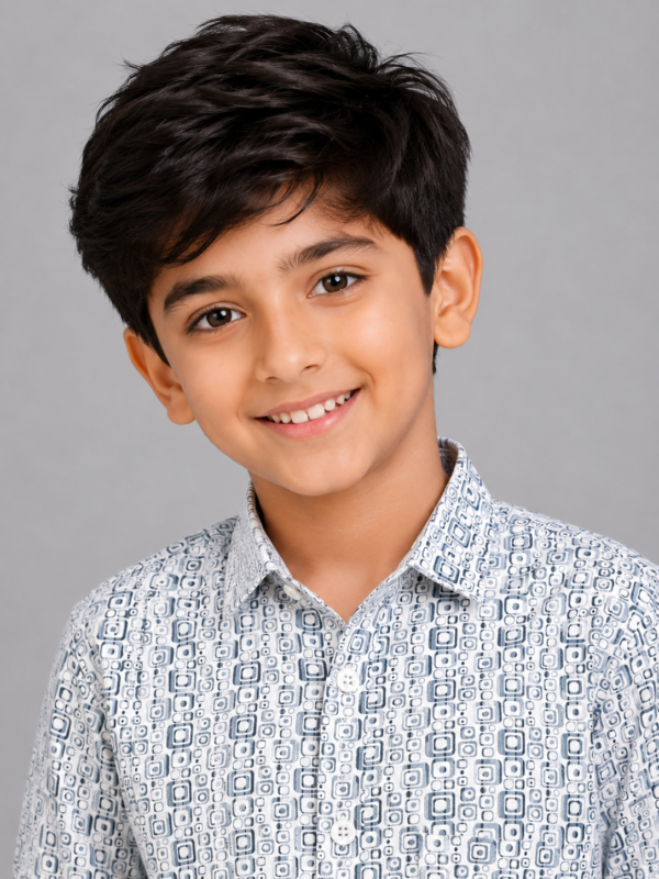 Boys' Modern Geometric Print Long Sleeve Casual Shirt - Image 2